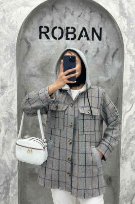 کت شکت فوتر چهارخانه کلاه دار