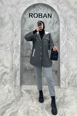 کت شکت فوتر چهارخانه کلاه دار