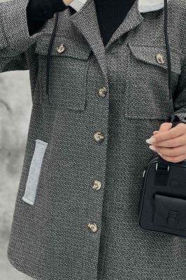 کت شکت فوتر چهارخانه کلاه دار