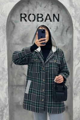 کت شکت فوتر چهارخانه کلاه دار