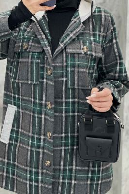 کت شکت فوتر چهارخانه کلاه دار