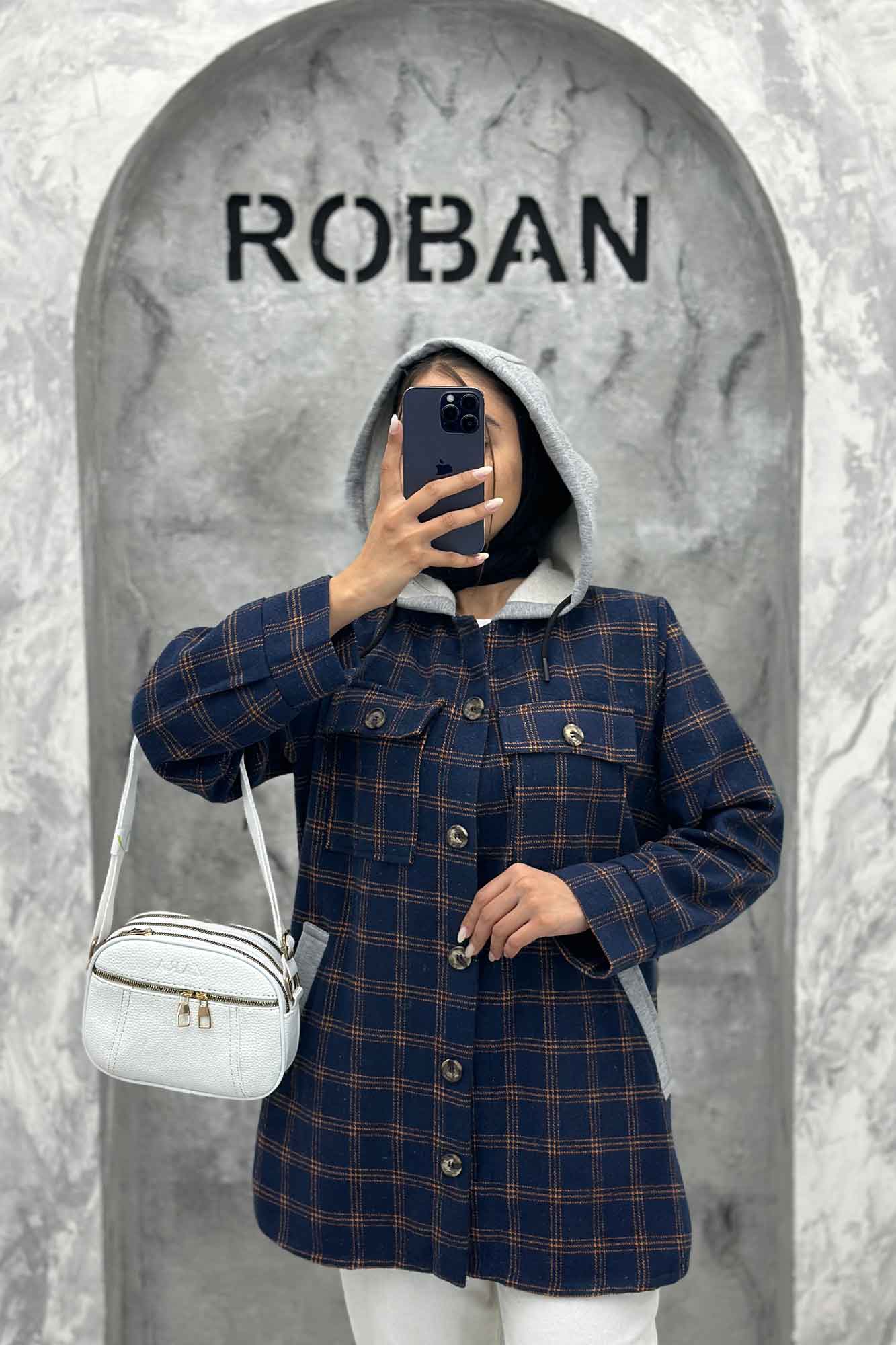 کت شکت فوتر چهارخانه کلاه دار