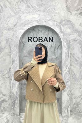 کت کراپ دو تیکه فریال کتان مروارید