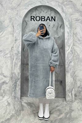 مانتو بلند تدی کلاهدار