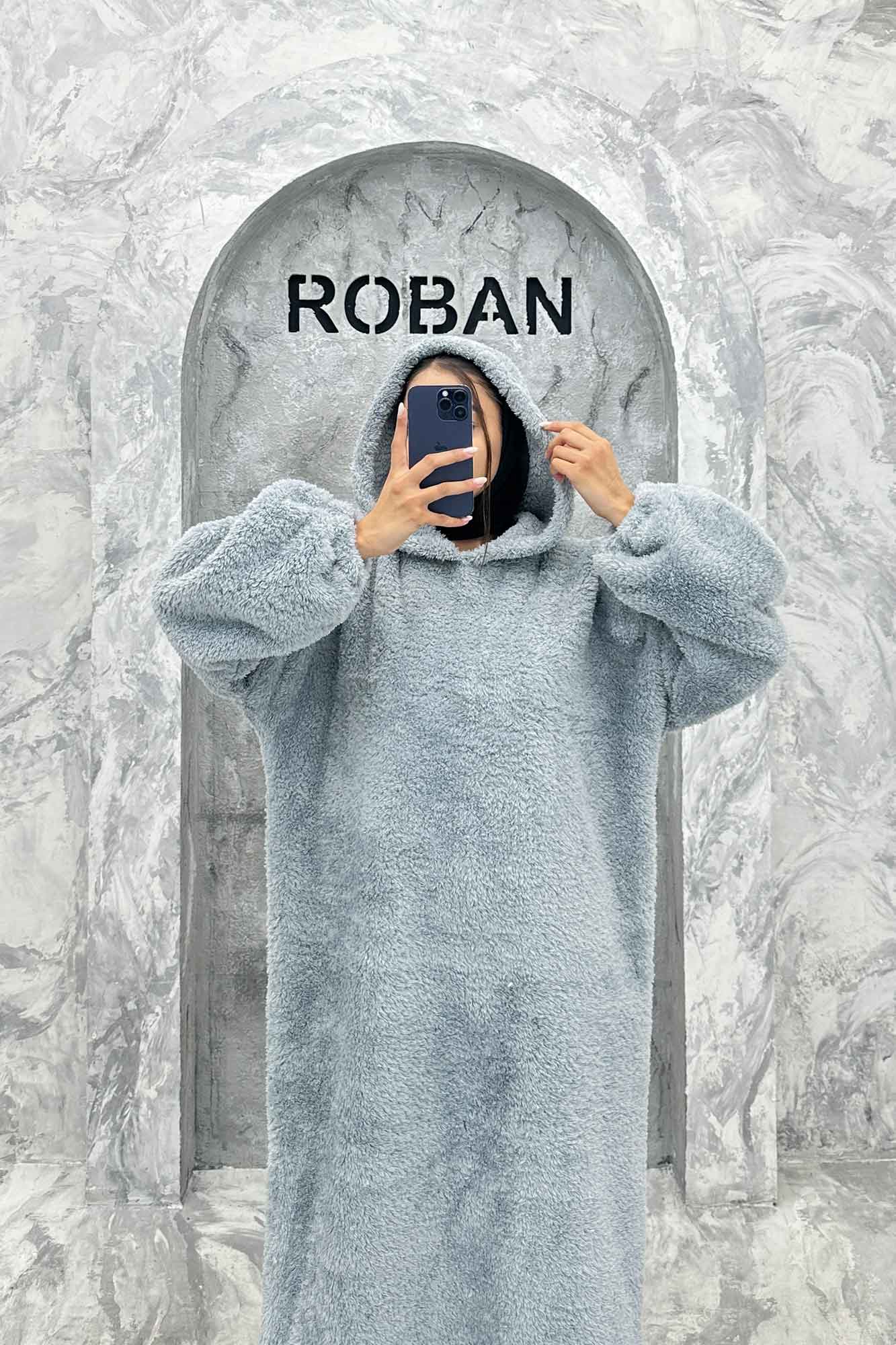 مانتو بلند تدی کلاهدار