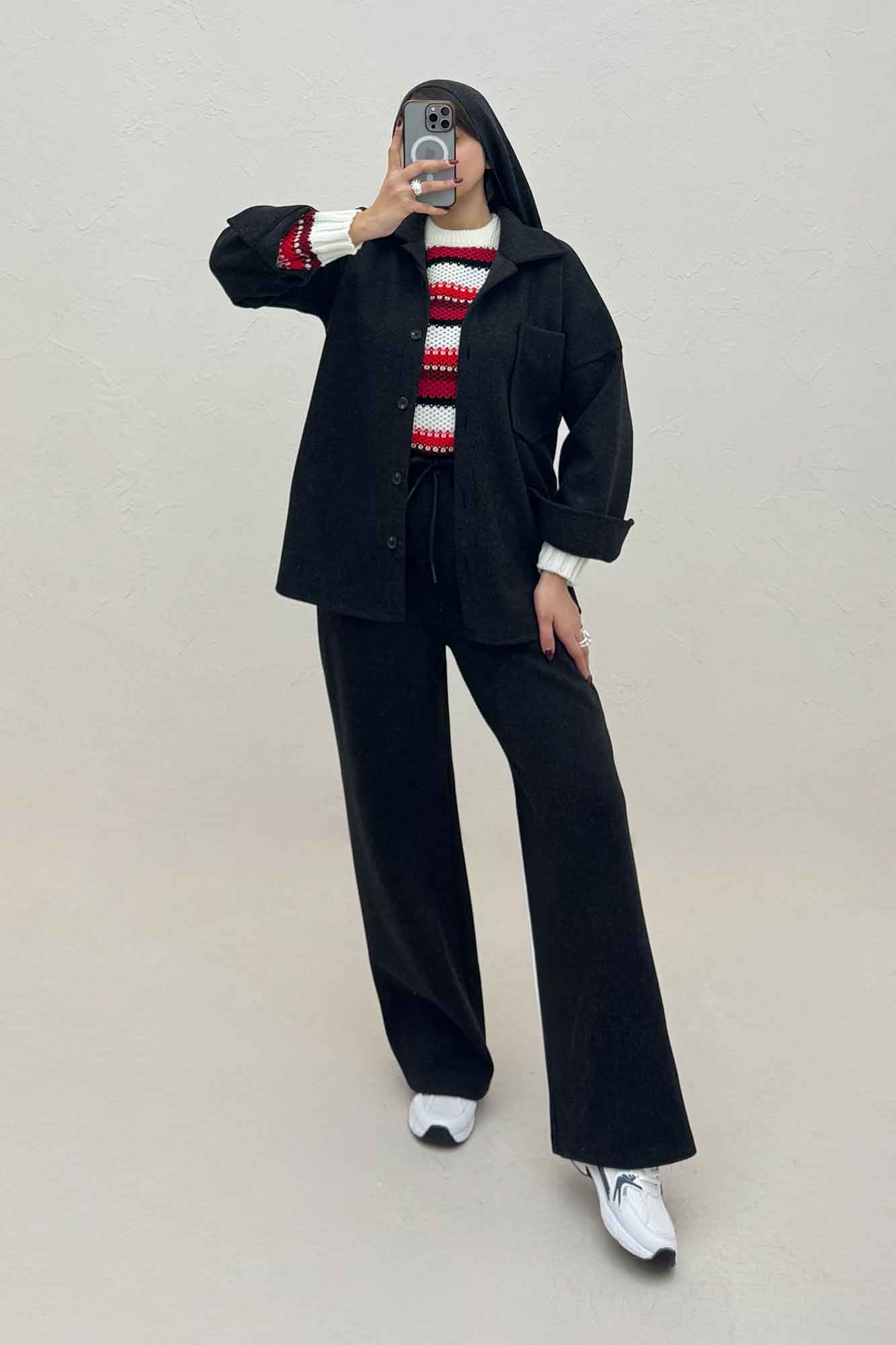 ست پالتو و شلوار تک جیب روناک