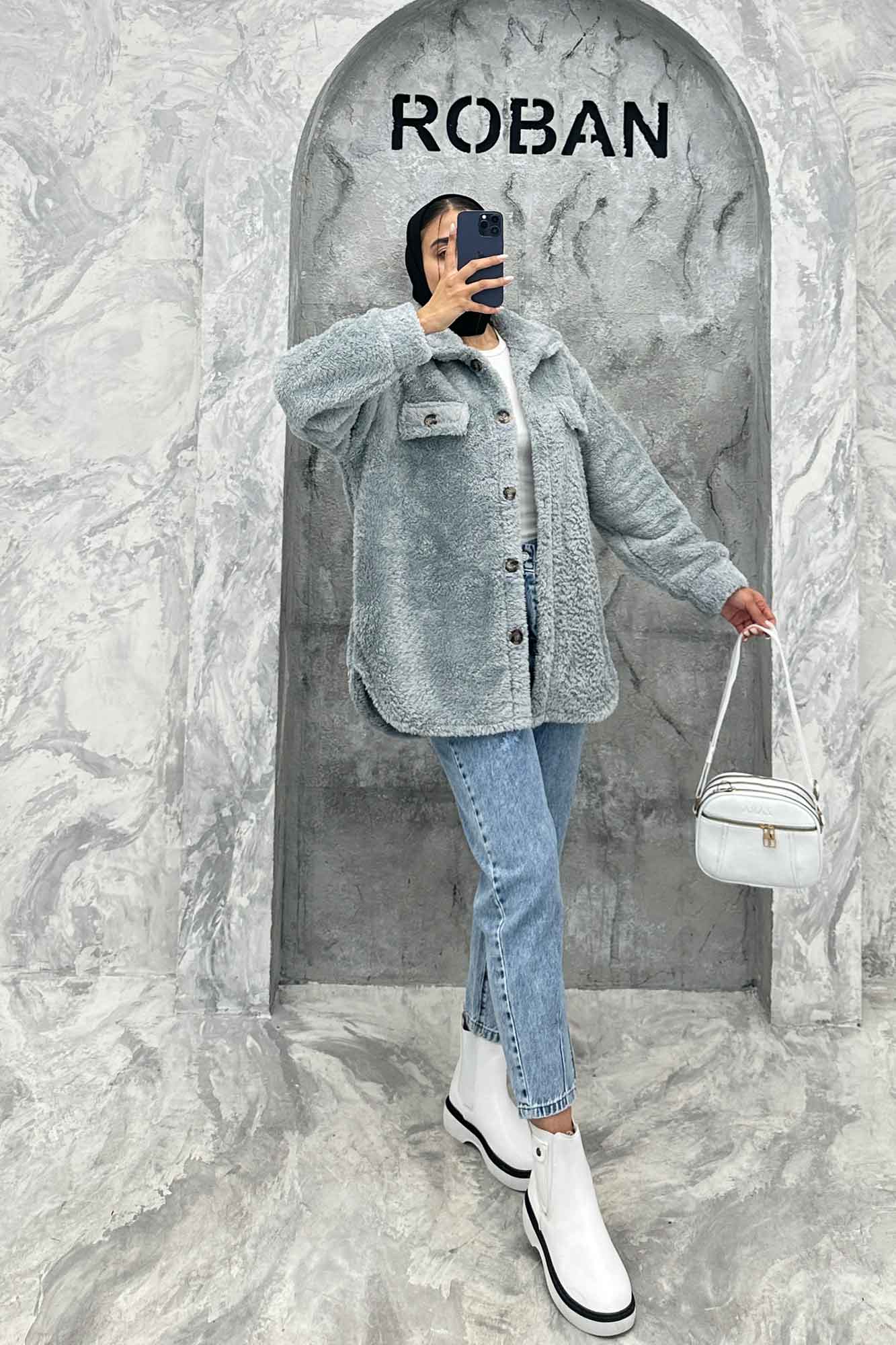 مانتو کوتاه تدی جلو دکمه