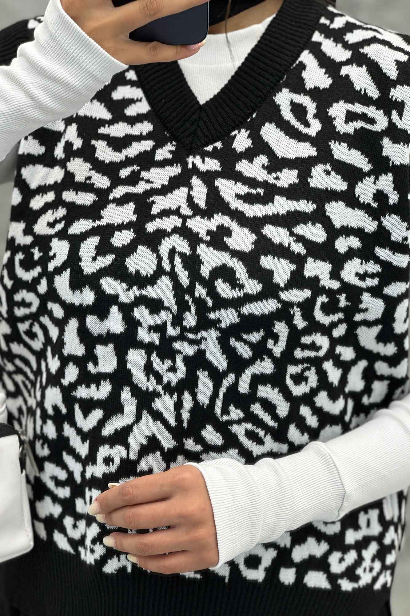 ست وست و شلوار پلنگی بافت