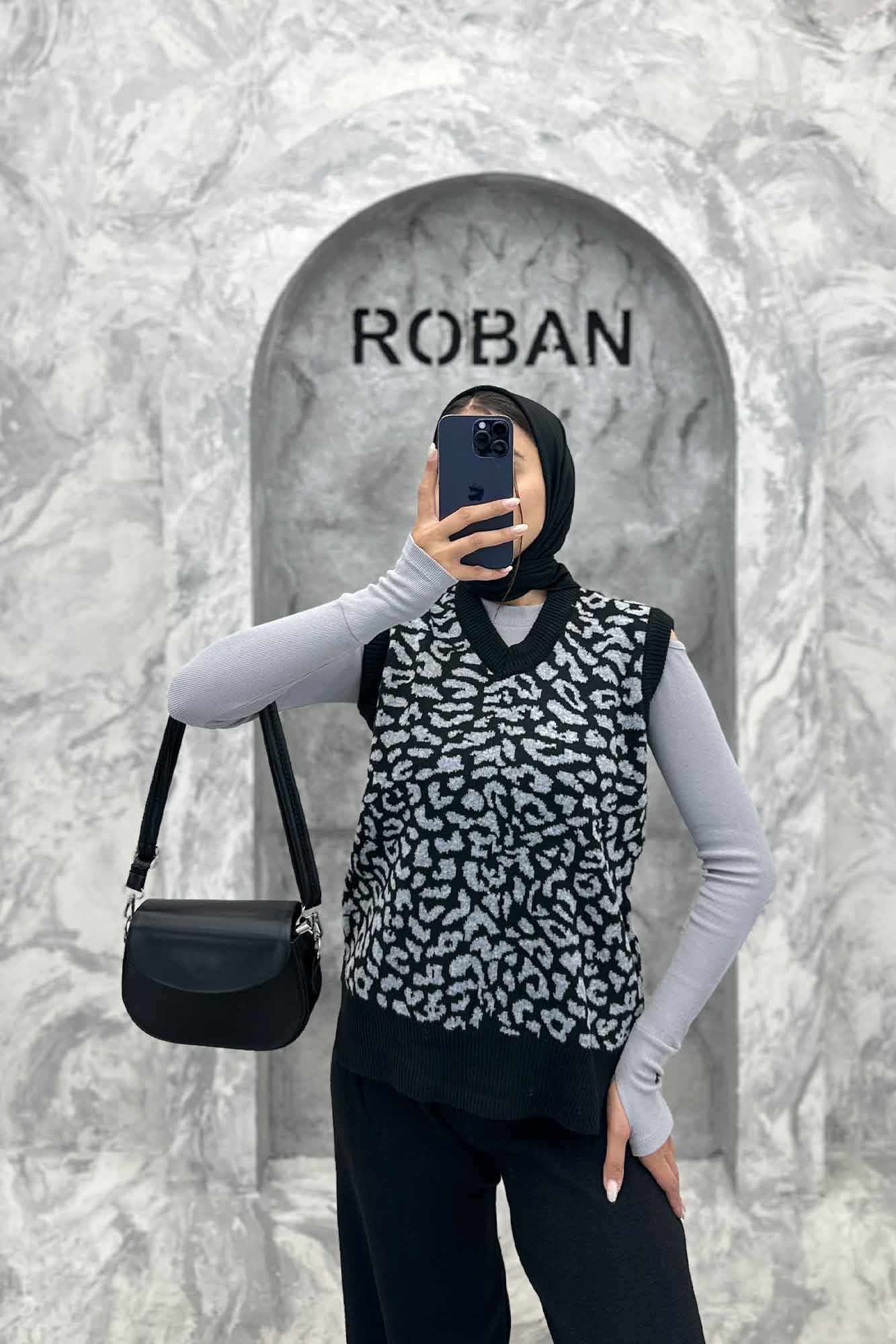 ست وست و شلوار پلنگی بافت