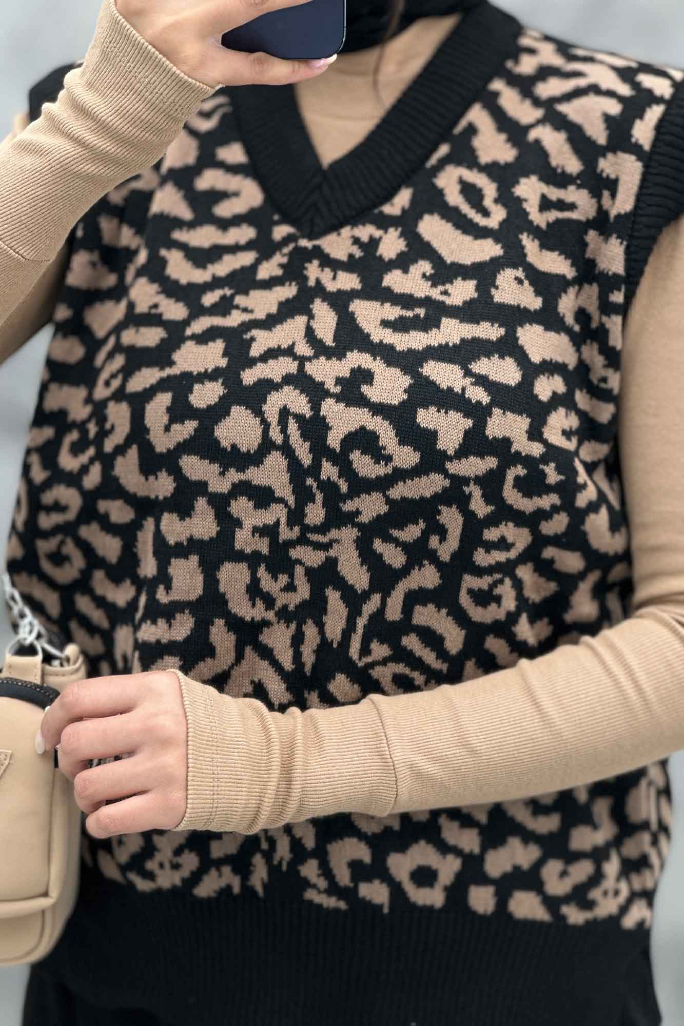 ست وست و شلوار پلنگی بافت