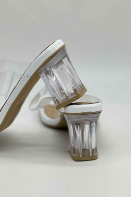 صندل پاشنه بلند طلقی شیشه ای