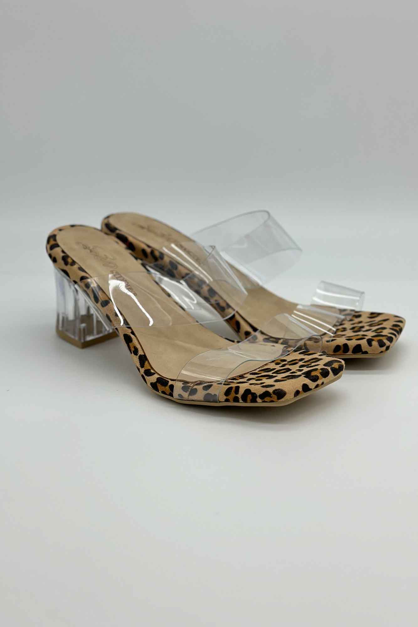 صندل پاشنه بلند طلقی شیشه ای