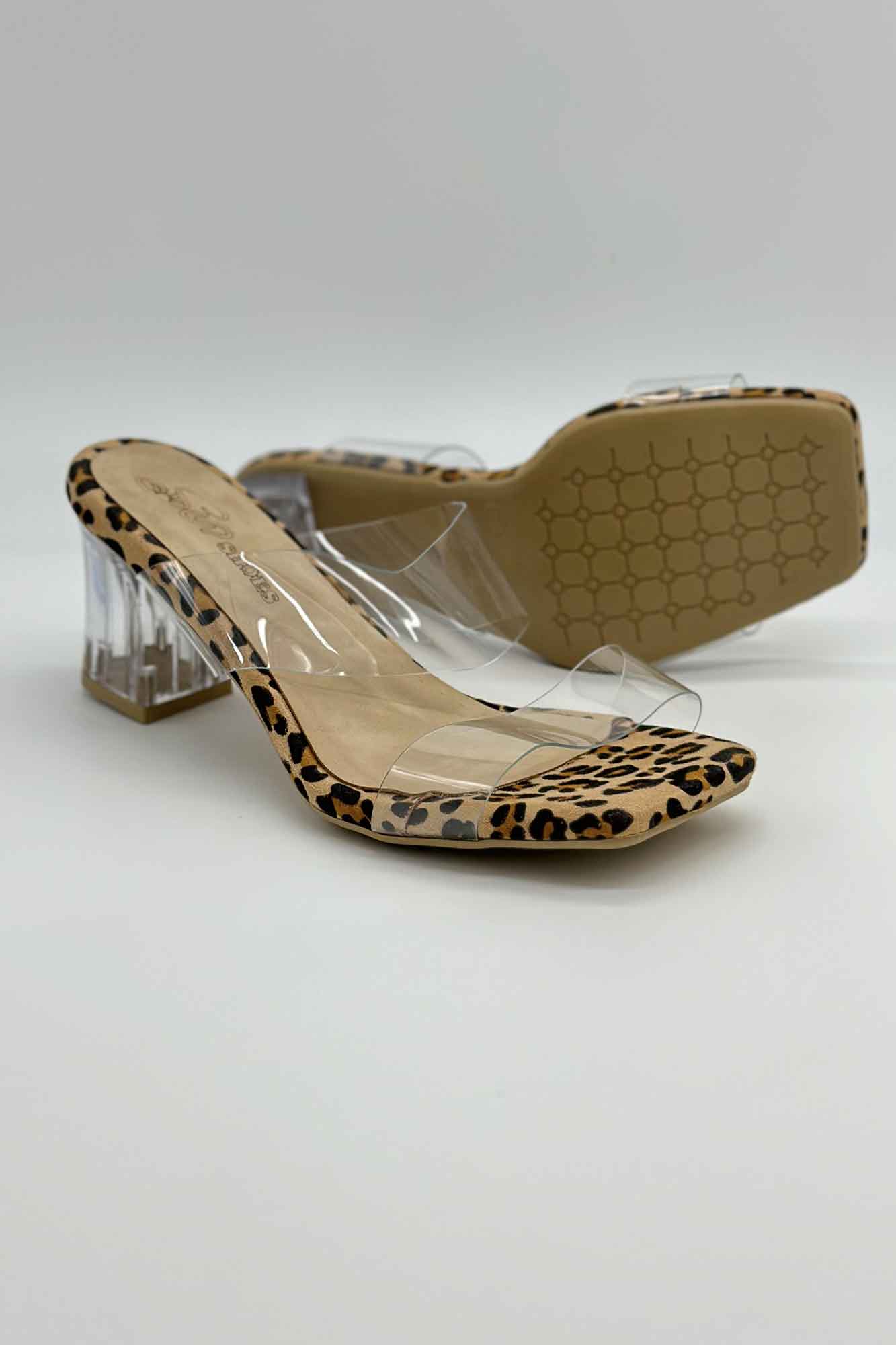 صندل پاشنه بلند طلقی شیشه ای