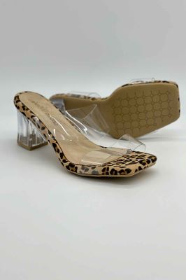 صندل پاشنه بلند طلقی شیشه ای