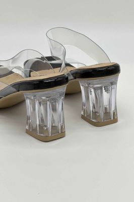 صندل پاشنه بلند طلقی شیشه ای