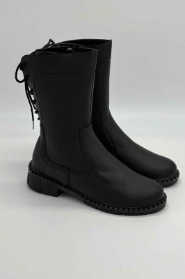 نیم بوت چرم پشت بندی