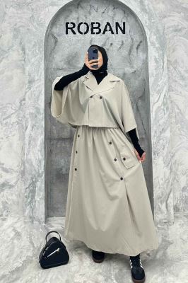 ست کت و دامن خفاشی دکمه زاماک داکرون