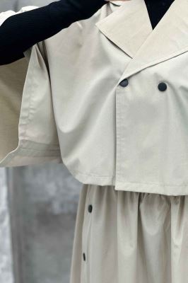 ست کت و دامن خفاشی دکمه زاماک داکرون