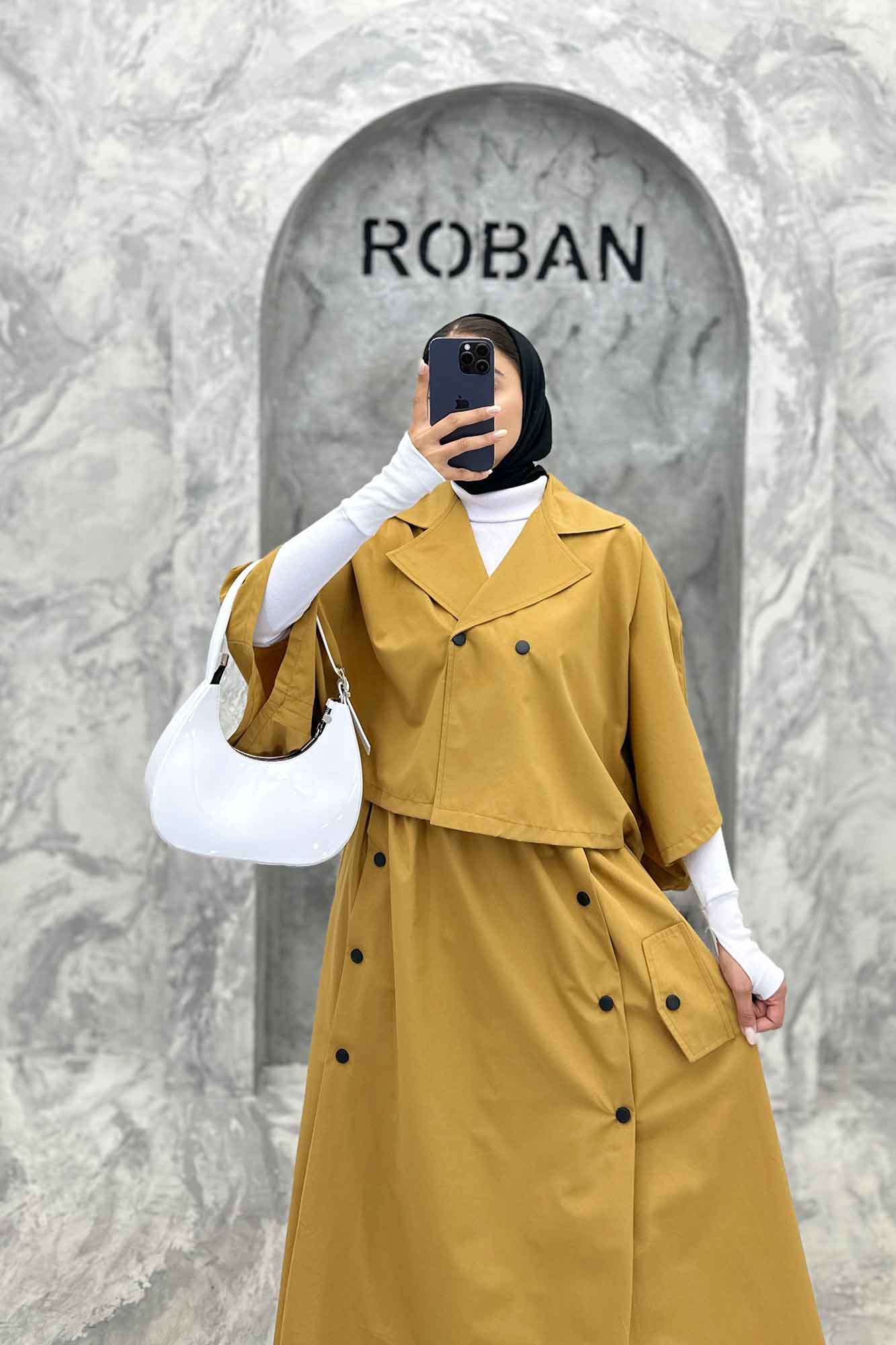 ست کت و دامن خفاشی دکمه زاماک داکرون