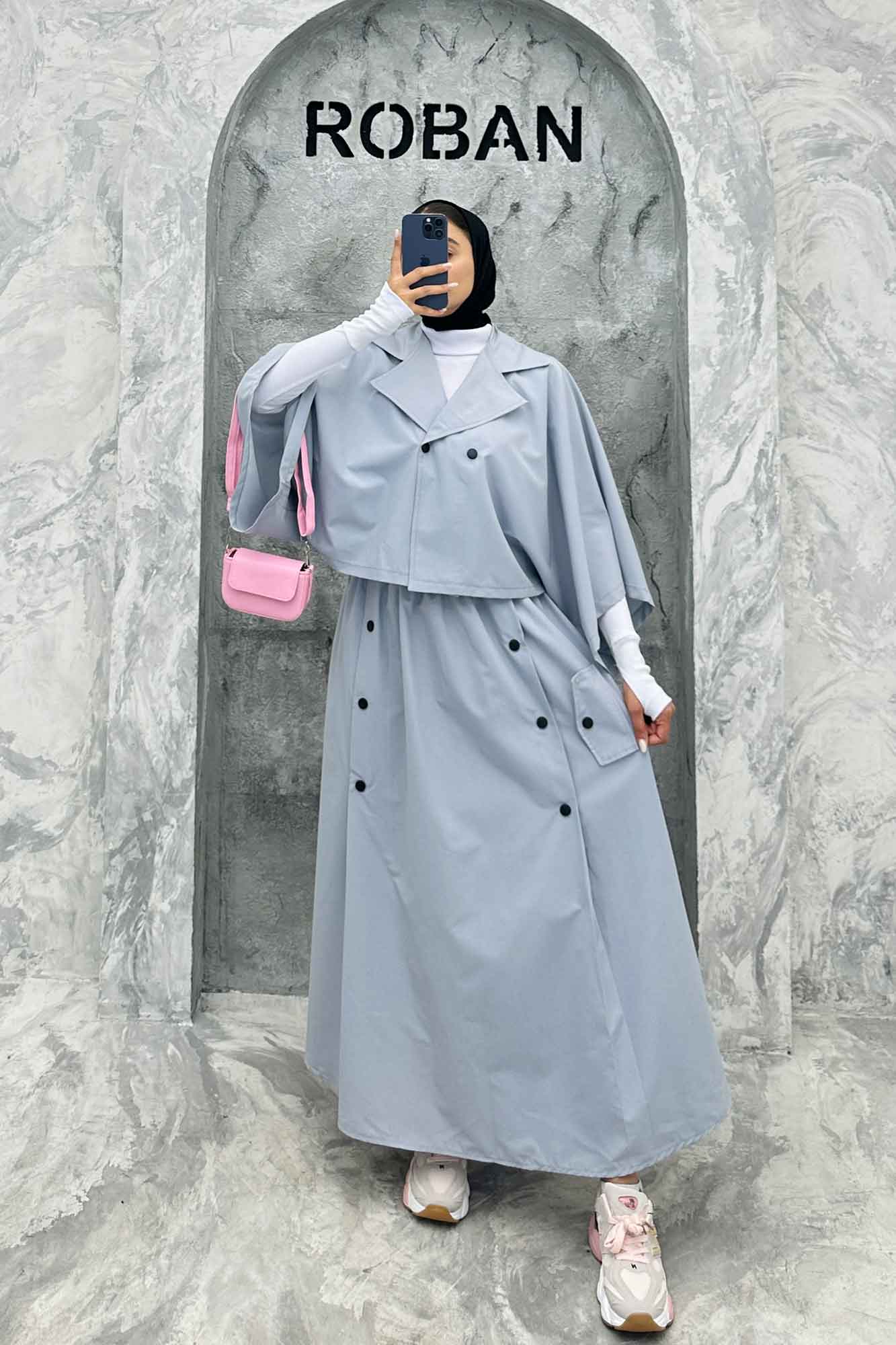 ست کت و دامن خفاشی دکمه زاماک داکرون