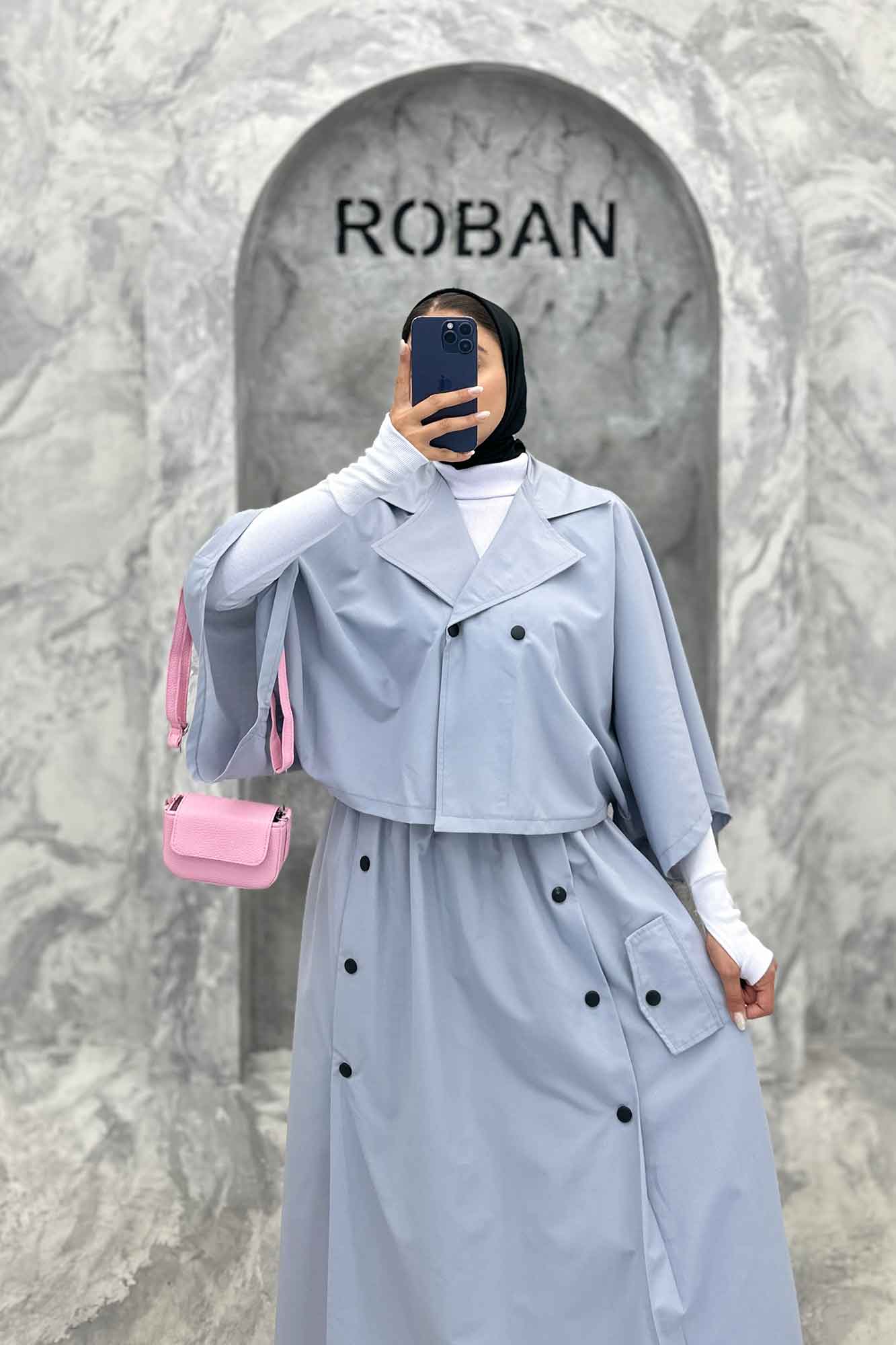 ست کت و دامن خفاشی دکمه زاماک داکرون