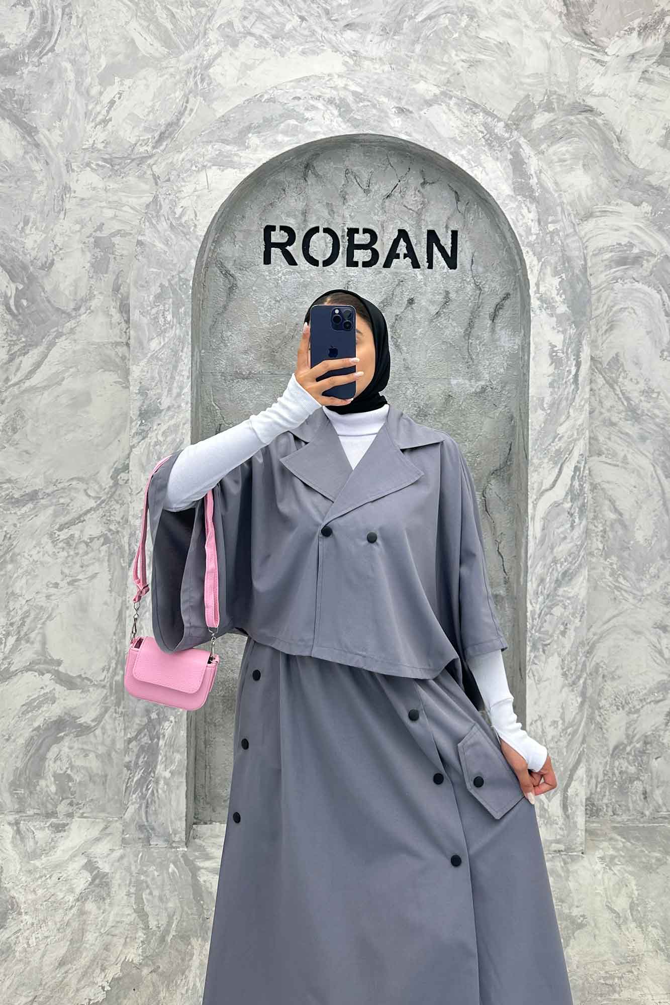 ست کت و دامن خفاشی دکمه زاماک داکرون