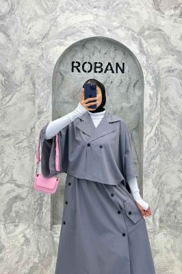 ست کت و دامن خفاشی دکمه زاماک داکرون