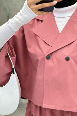 ست کت و دامن خفاشی دکمه زاماک داکرون