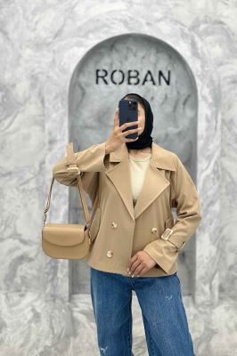 کت یقه انگلیسی آستین سگک پرادا