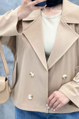 کت یقه انگلیسی آستین سگک پرادا