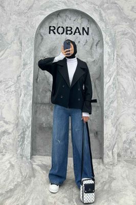 کت یقه انگلیسی آستین سگک پرادا