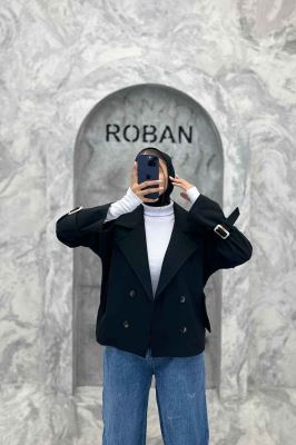 کت یقه انگلیسی آستین سگک پرادا