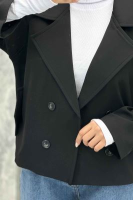 کت یقه انگلیسی آستین سگک پرادا