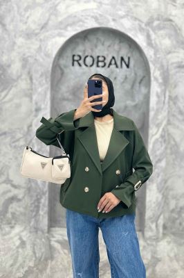 کت یقه انگلیسی آستین سگک پرادا