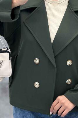 کت یقه انگلیسی آستین سگک پرادا