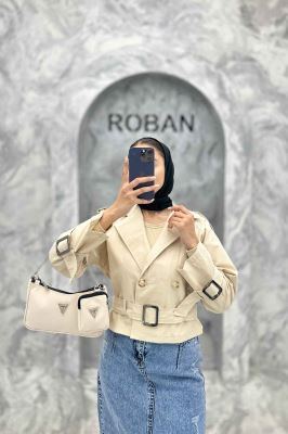 کت آستین سگک کمربنددار کتان زارا FICO