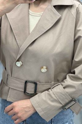 کت آستین سگک کمربنددار کتان زارا FICO