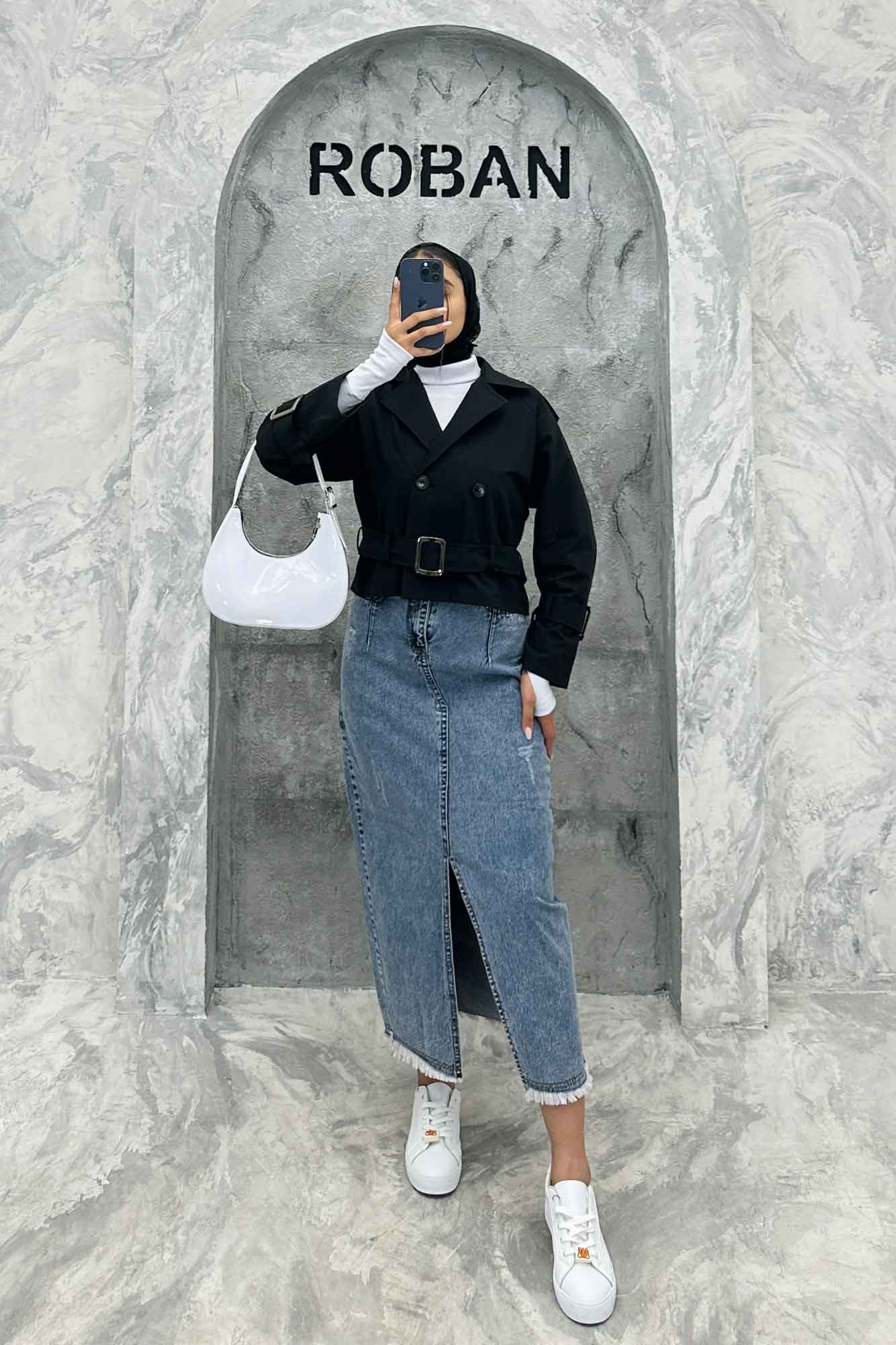 کت آستین سگک کمربنددار کتان زارا FICO