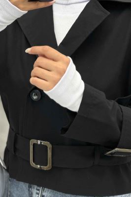 کت آستین سگک کمربنددار کتان زارا FICO