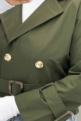 کت آستین سگک کمربنددار کتان زارا FICO