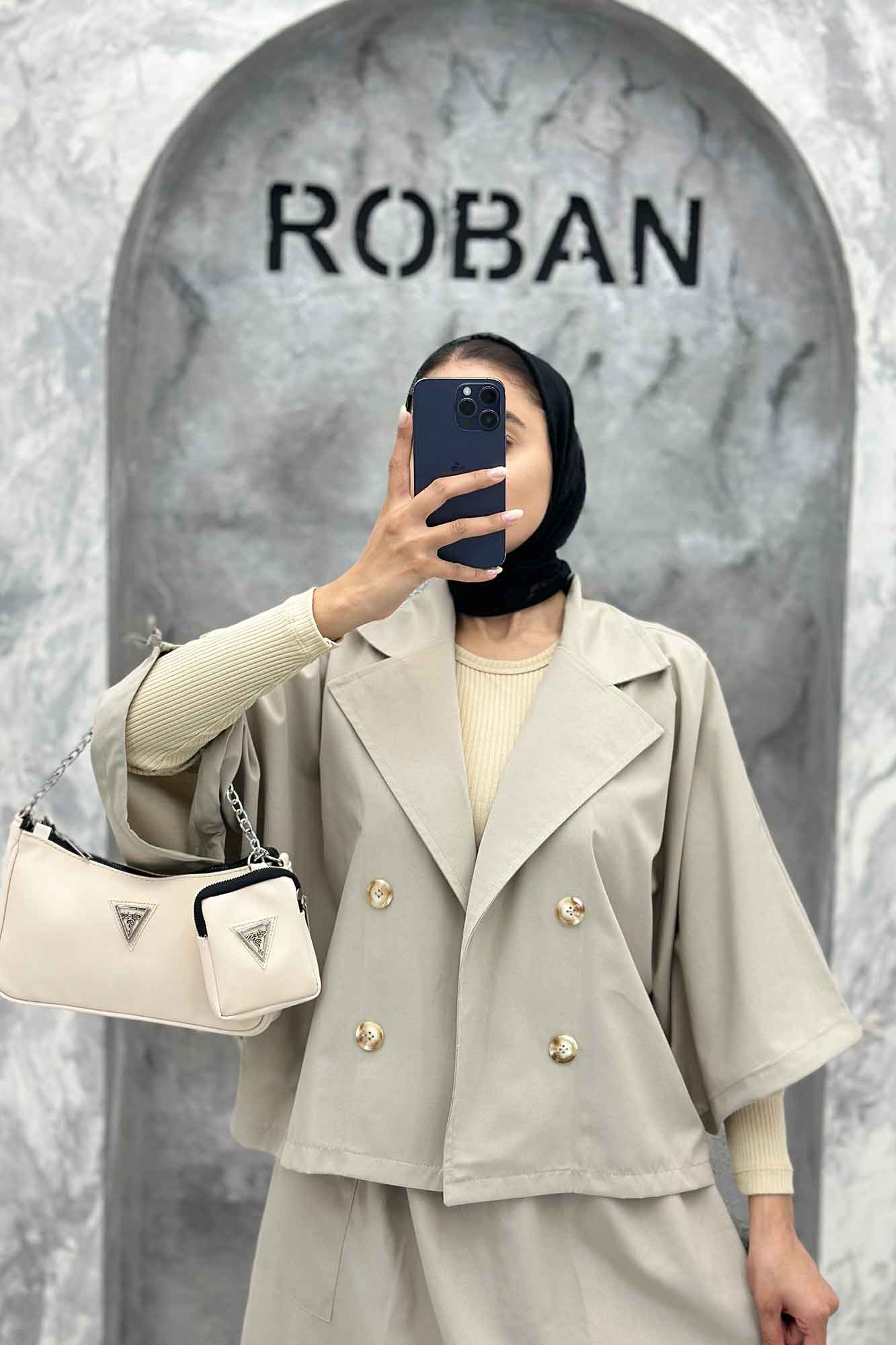 ست کت و دامن داکرون خفاشی آستین گت EDGAR