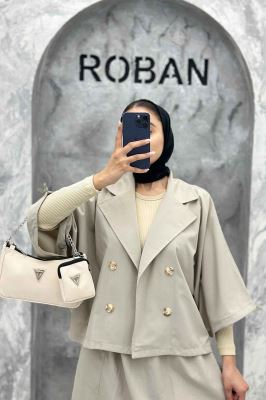 ست کت و دامن داکرون خفاشی آستین گت EDGAR