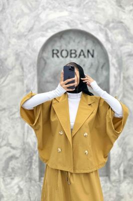 ست کت و دامن داکرون خفاشی آستین گت EDGAR