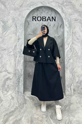 ست کت و دامن داکرون خفاشی آستین گت EDGAR