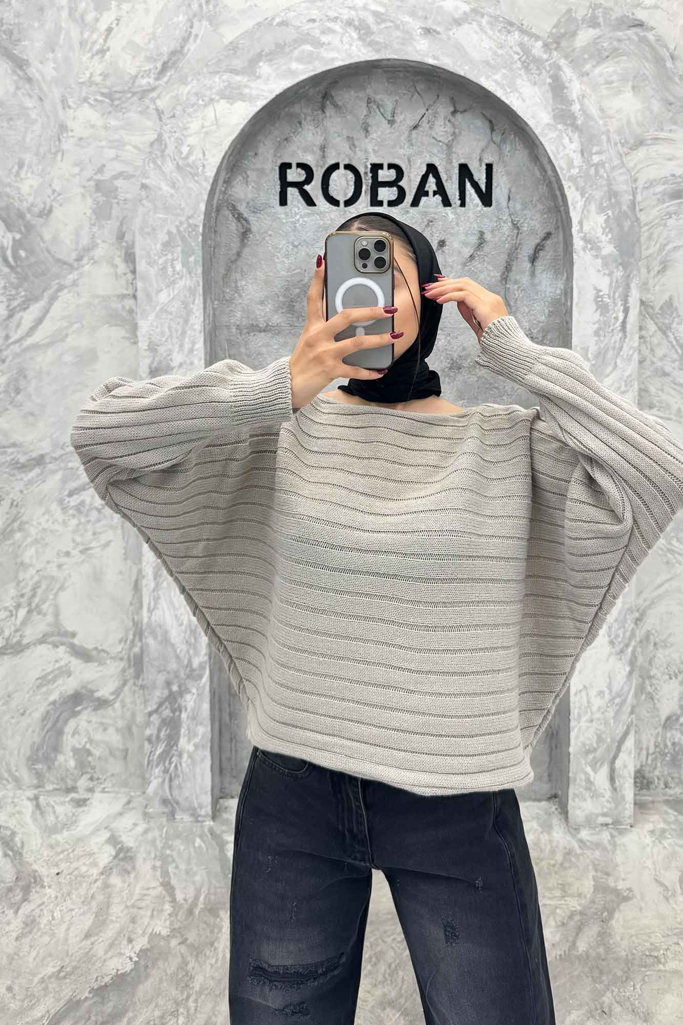 کراپ بافت راه راه آستین دار