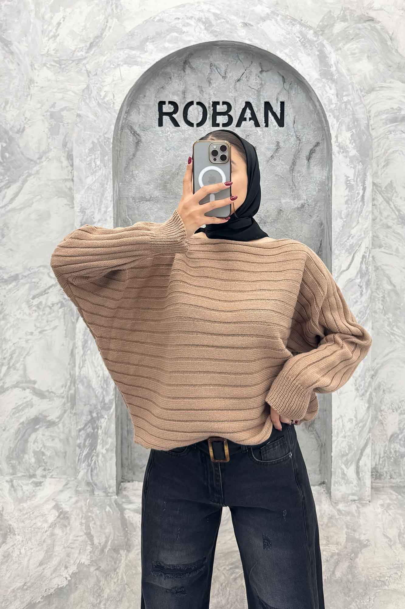 کراپ بافت راه راه آستین دار