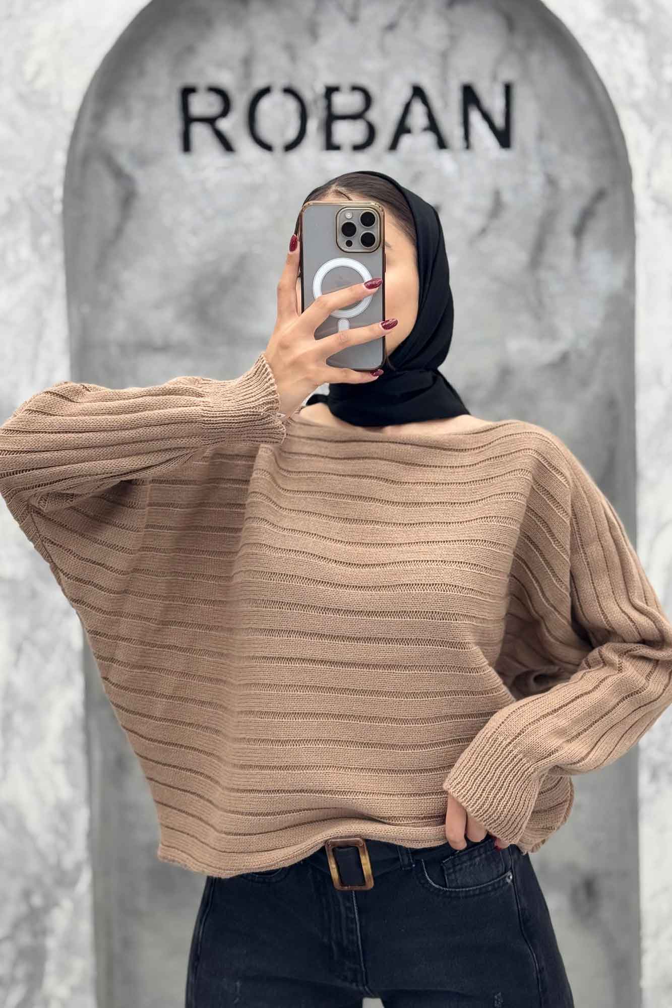 کراپ بافت راه راه آستین دار