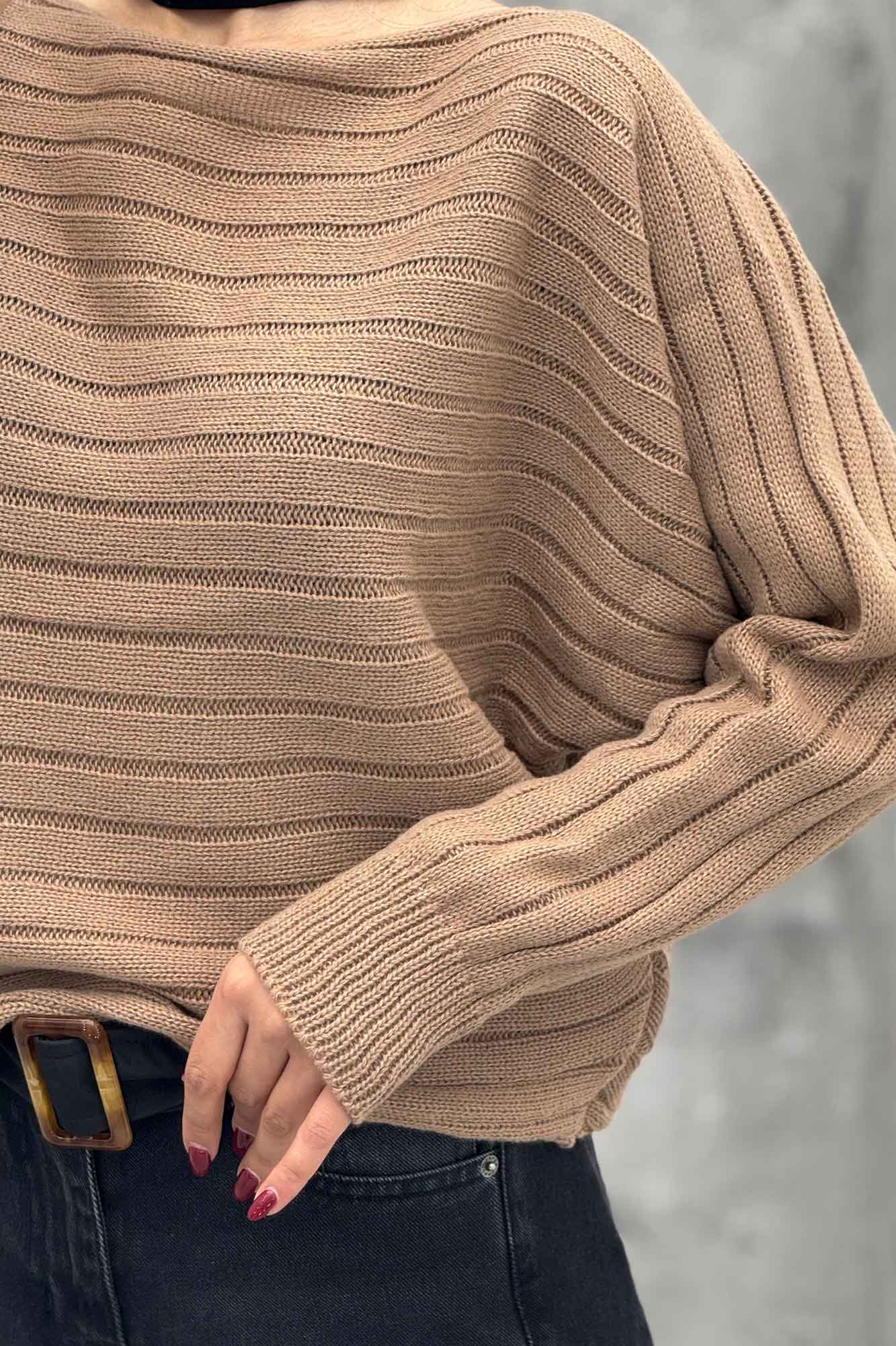 کراپ بافت راه راه آستین دار