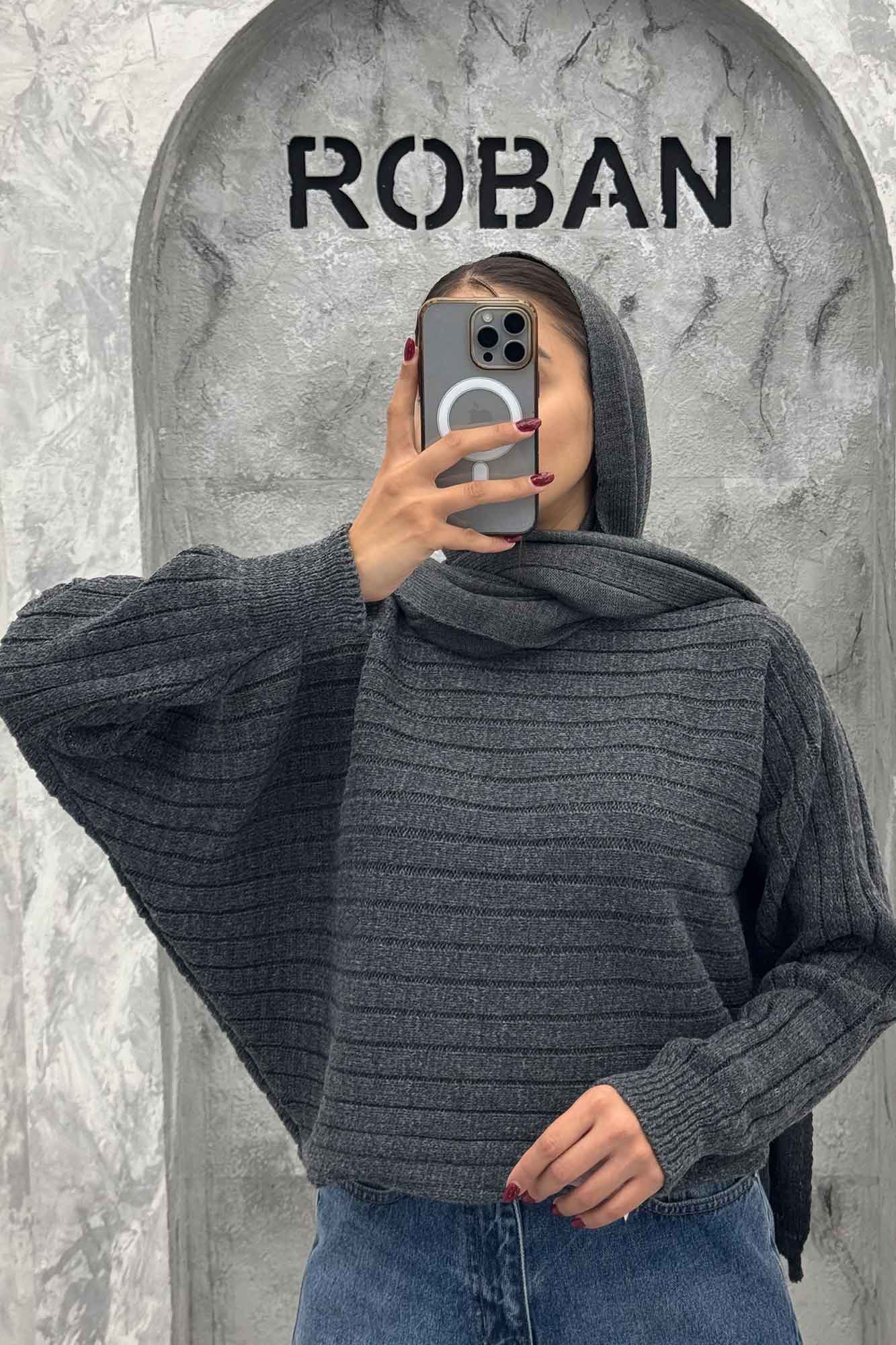 کراپ بافت راه راه آستین دار