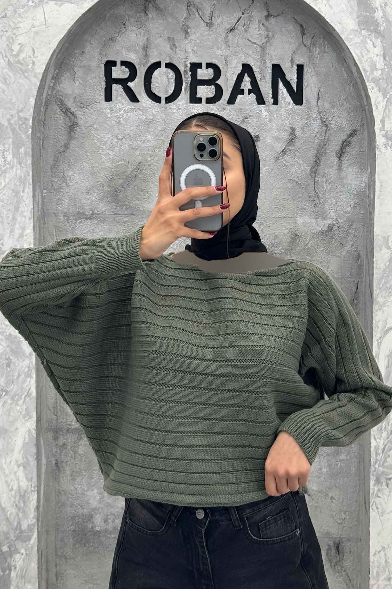 کراپ بافت راه راه آستین دار